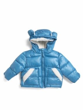 Rothschild infant boys sherpa trim Blue Puffer Jacket